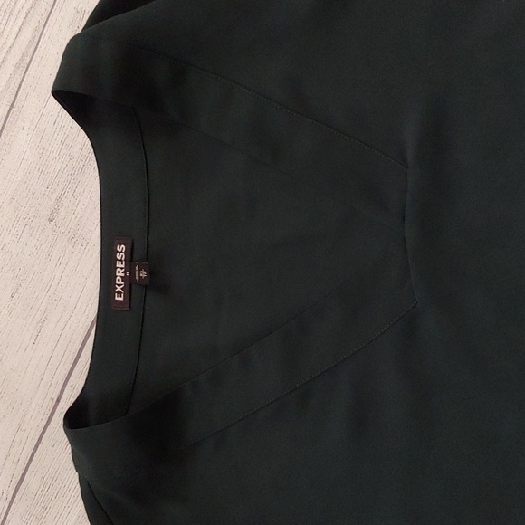 EXPRESS FACTORY EVERGREEN POPOVER BLOUSE - Picture 4 of 10